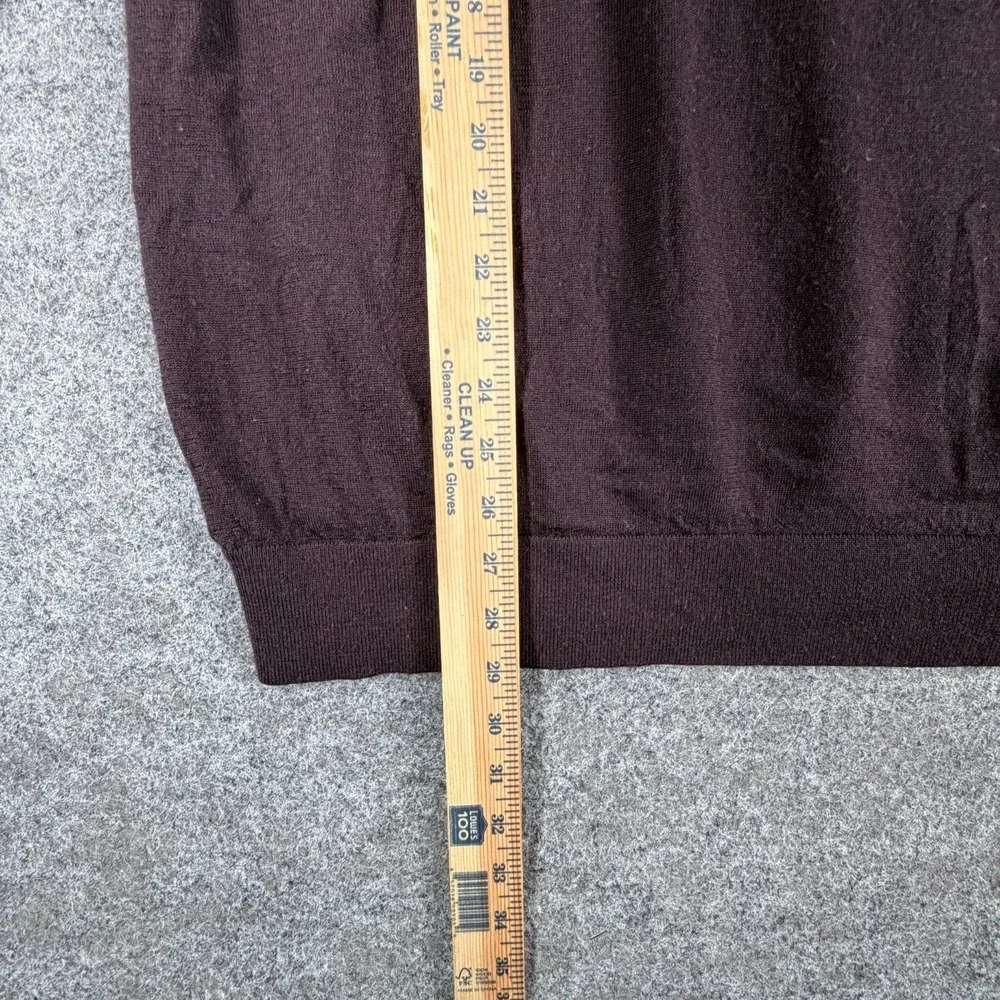 Banana Republic Sweater Mens XL Maroon Wool Crew Neck Ribbed Hem‎ Long Sleeve